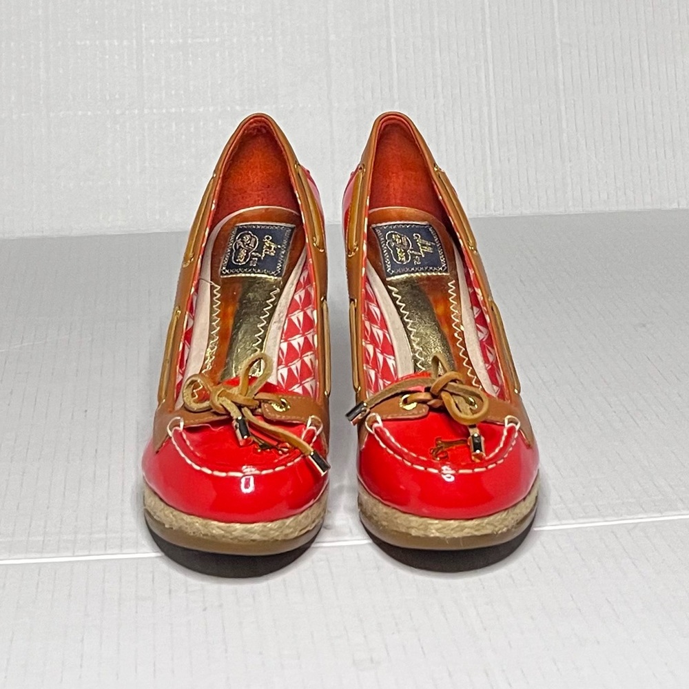Milly x Top Slider Patent Leather Wedge Loafers - Picture 6 of 11